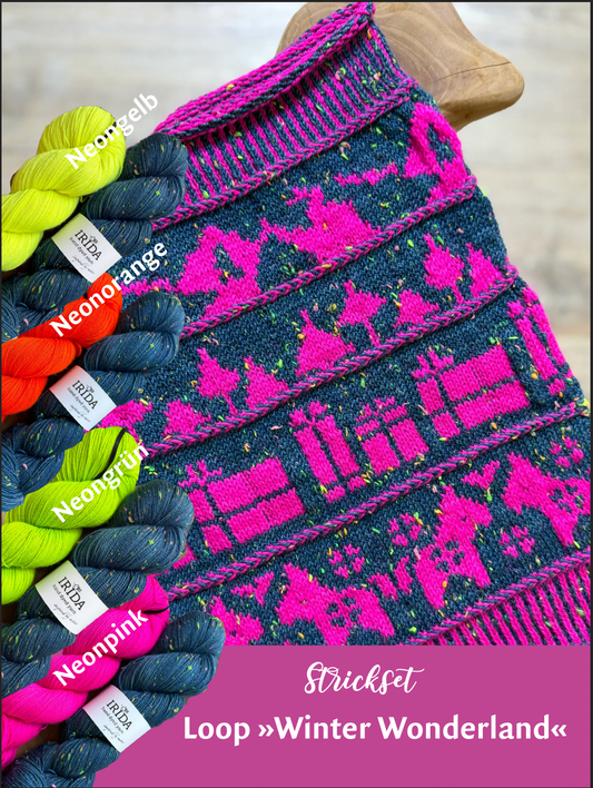 STRICKSET LOOP »WINTER WONDERLAND« Neon